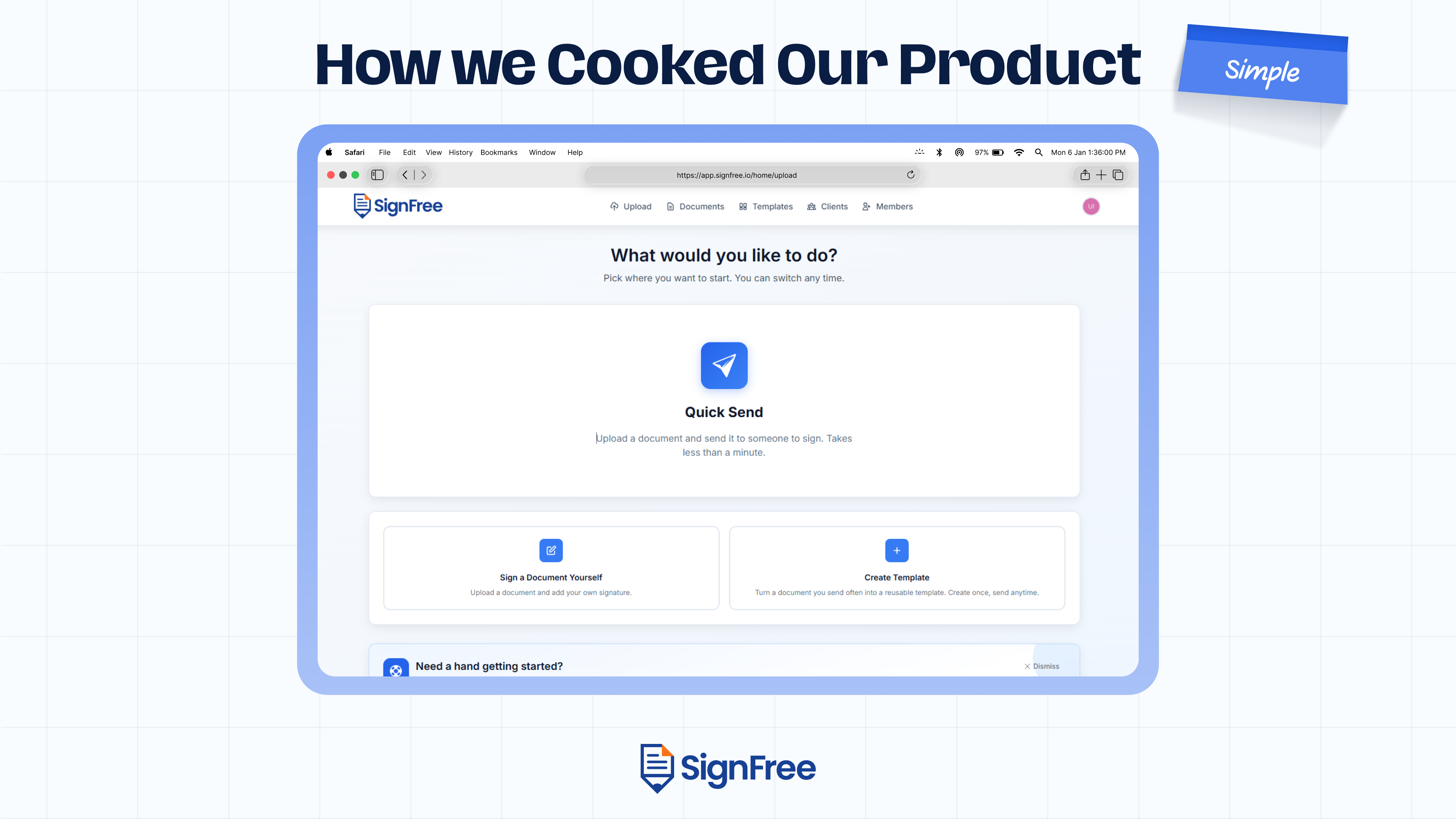 SignFree signing experience screenshot